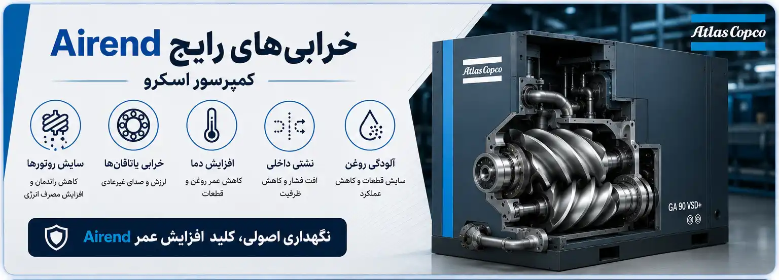 خرابی‌های رایج Airend کمپرسور اسکرو
