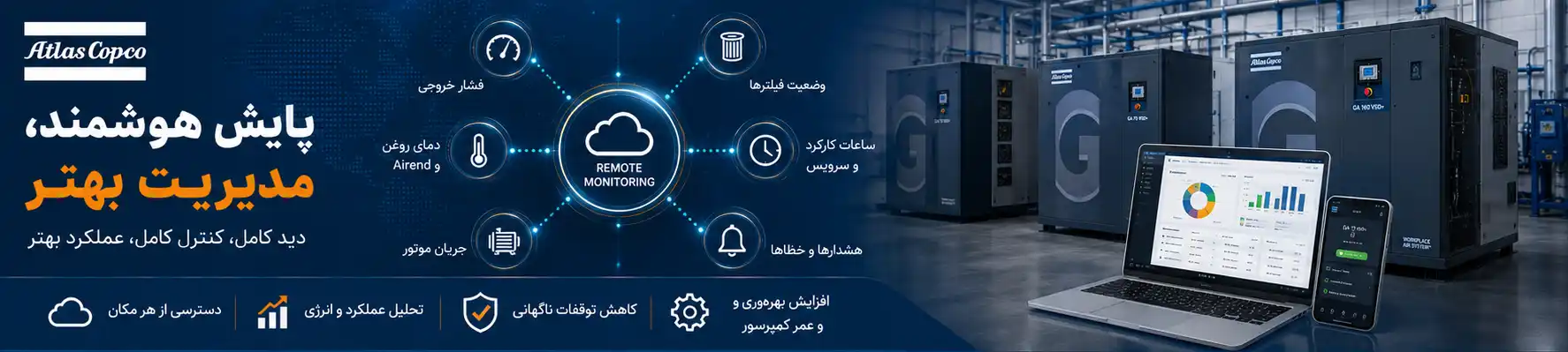 مانیتورینگ در سیستم کنترل کمپرسور اسکرو