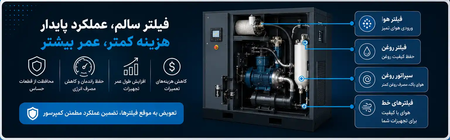 فیلترها در کمپرسور اسکرو
