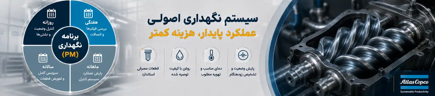 جمع‌بندی نگهداری و سرویس کمپرسور اسکرو
