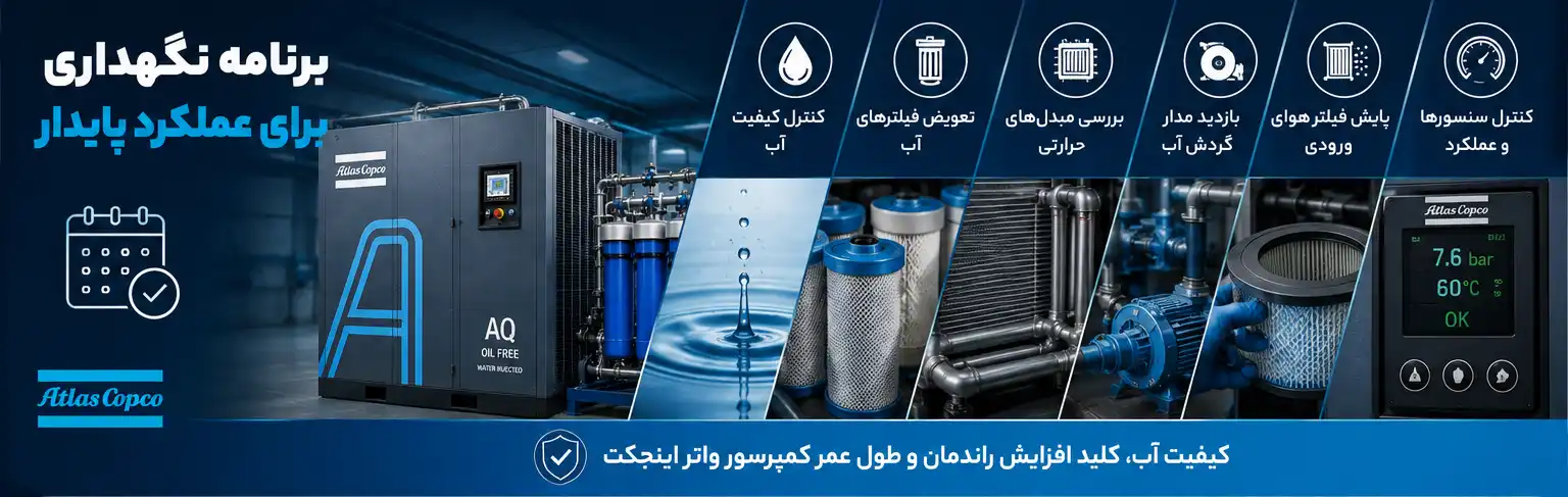نگهداری کمپرسور اسکرو واتر اینجکت