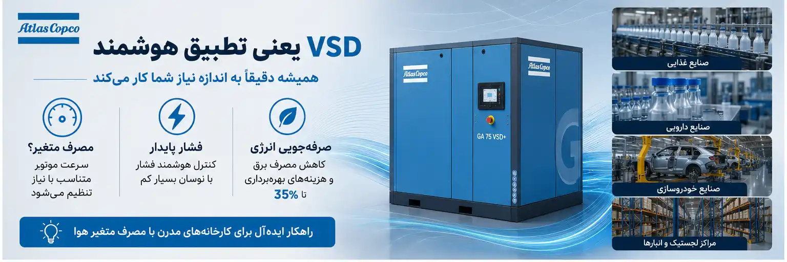 کاربردهای کمپرسور اسکرو VSD دور متغیر