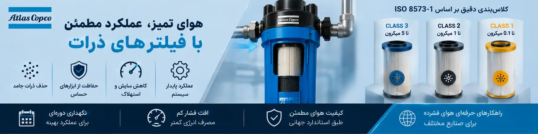 فیلترهای ذرات در سیستم هوای فشرده